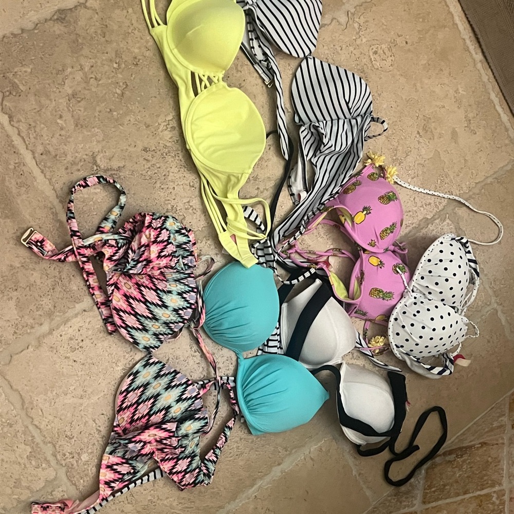 Colorful Bikini Top Collection Victoria’s Secret lot of 7